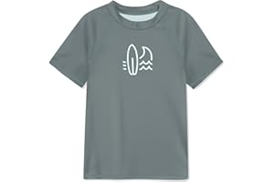 BesserBay Boy's Swimsuit Rash Vest Swimming Shirts for Boys Short Sleeve UPF 50+ Sun Protection Rash Guard 5-14 Years