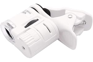 ‎QICHENG&LYS QiCheng&LYS taschenmikroskop, LED + UV-Licht aufsteckbare Mikrolinse für Universal-Mobiltelefone Universal-Klemme für Telefon (60X mit Clip-Lupe)