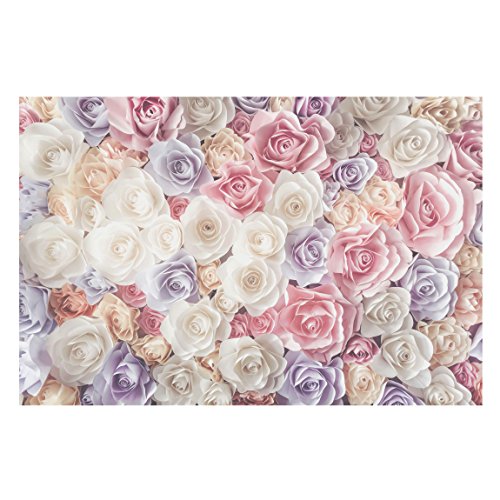 Vliestapete – Pastell Paper Art Rosen – Fototapete Breit Vlies Tapete Wandtapete Wandbild Foto 3D Fototapete, Größe HxB: 255cm x 384cm - 6