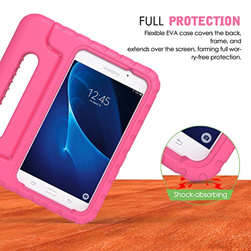 MoKo Samsung Galaxy Tab A 7.0 Hülle Case – Superleicht EVA Stoßfest Kinderfreundlich Kinder Schutzhülle mit umwandelbarer Handgriff Handle/Standfunktion für Samsung Galaxy Tab A 7.0 Zoll SM-T280/SM-T285 2016 Tablet-PC, Magenta - 5