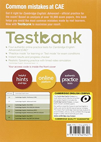 Book's Cover ofCommon Mistakes at CAE… and How to Avoid Them Paperback with Testbank