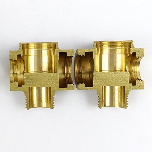 MINGOR SOLID MESSING Umsteller 3-Wege-Umschaltventil Alle 1/2 „IPS Duschsystem Ersatzteil, Poliertes Chrom - 6