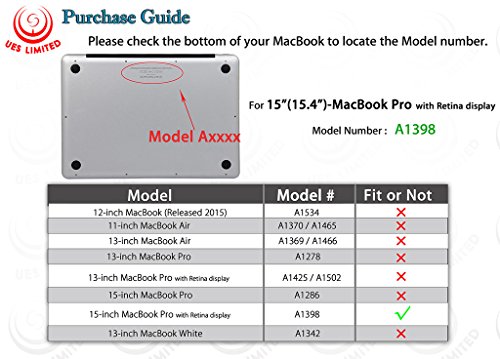 Ueswill Schutzhülle für MacBook, glatte und weiche Hartschale, inklusive Mikrofasertuch rot MacBook Pro 15" with Retina Display