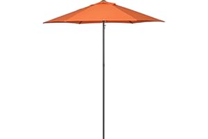 SOLD BY MHSTAR Outsunny 2m Garden Parasol Umbrella, Outdoor Sun Shade with 6 Sturdy Ribs for Balcony, Bench, Garden