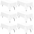Pesonlook 6Pack White Table Cloth, Rectangle Tablecloth 60 x 126 Inch for 8ft Rectangle Tables, Wrinkle Free Washable Polyester Tablecloths for Wedding Reception Banquet Party