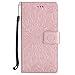 Produktbild Wiko lenny 3 Case, Chreey New [Embossed Sun Blossom] Leather Flip Phone Case / Cover / Skin [Rose gold] + Wallet Card Slots and Stand