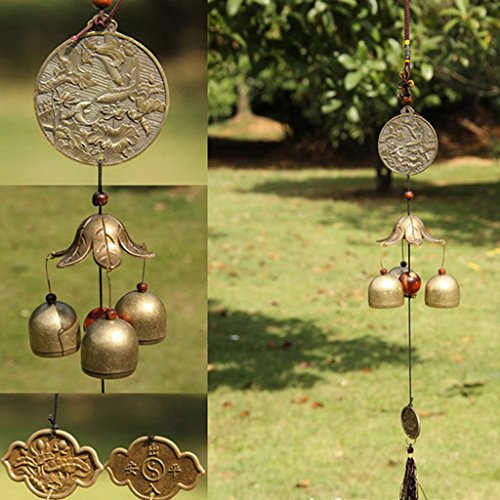 1x Glück Windspiel Klangspiel Chinesisch Fisch Lotusteich Glocke Feng-Shui - 2