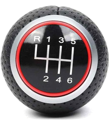 Pomo De Palanca De Cambios Para Hyundai IX35 2012-2016 | Diseño De Bola Plateado | Rosca 6 Velocidades | Material Cuero Y Plástico