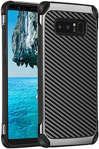Samsung Galaxy Note 8 Case, TekG 2 in 1 Tough Armor Galaxy Note 8 Case Cover Shockproof Hard Case Heavy Duty Protection and Carbon Fiber Design for Galaxy Note 8 2017 Support Wireless Charging, Black