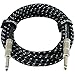GLS Audio 20 Foot Guitar Instrument Cable - 1/4-Inch TS to 1/4-Inch TS 20 FT Black Gray Tweed Cloth Jacket - 20 Feet Pro Guitar Cord 20 Phono 6.3mm Cord - SINGLE RS.4296.00