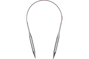 Coopay Aiguilles à Tricoter circulaires de 8.0 mm et 40 cm - Aiguilles circulaires en Acier avec câble Flexible - Aiguilles à Tricoter circulaires Fixes en métal pour Chaussettes. Petits projets