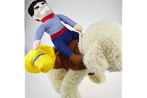 PROtastic lustiges Cowboy-Kostüm für Ihr Haustier, Halloween-Kostüm für den Hund, reitender Cowboy, Größe M