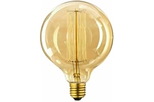 LEDSONE Led Sone vintage Edison Ampoule 40 W – Grande cage d'écureuil Globe 125 mm E27 BC à intensité variable UK Stock (G125 40 W E27), blanc chaud, E27 40.00W 220.00V