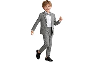 LOLANTA 3 Piezas Conjunto de Traje para Niños Conjunto de Blazer y Pantalón,Traje de Boda