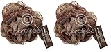 Hydrea Large Exfoliating Body Puff / Scrunchie /Buffer - Bath & Shower Twin Pack (Chocolate & Cream)