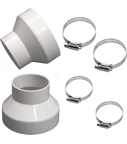 Adattatore Tubo Di Scarico 150mm A 100mm - Con Fascette Acciaio, ABS, Per Ventilazione E Cappe - Foto 7