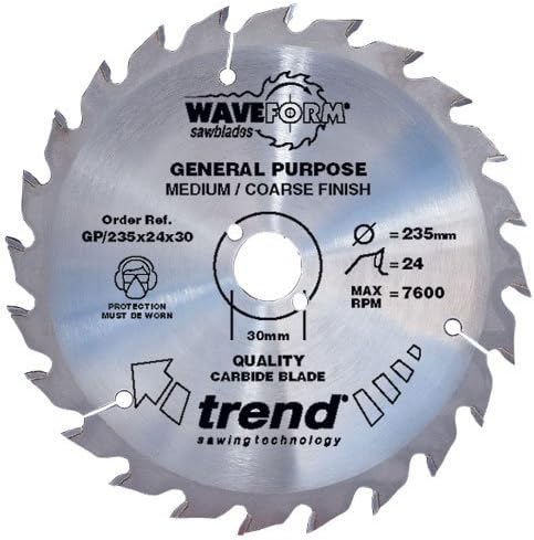 Advanced Trend Professional Saw Blade GPurpose 235mmx24Tx30mm (Saw Blades / Circular Saw Blade 235mm) [Pack of 1] --