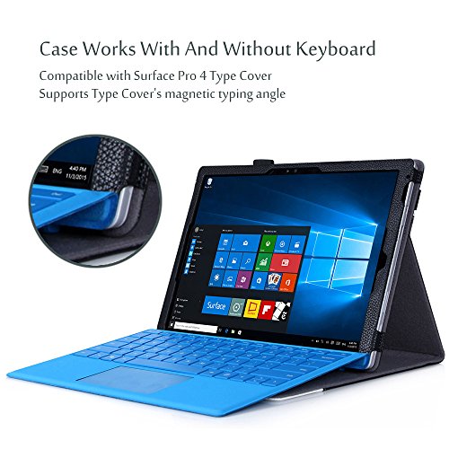 ProCase Schutzhülle Microsoft Surface Pro 4 Hülle für (12.3 „) Tablet Laptop, Kompatibel mit Surface Pro 4 Typ Tastatur Mehr Blickwinkeln (Schwarz) - 4