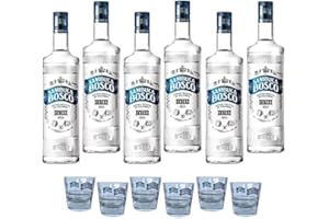 ZEELEC BOSCO LIQUORI EXTRA SAMBUCA 1 LT 6 BOTTIGLIE CON 6 BICCHIERI