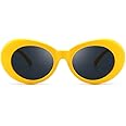 Armear Vintage Retro Clout Goggles Oval Mod Punk Cool Sunglasses Women Men Kurt Cobain Glasses 51mm (Yellow,51)
