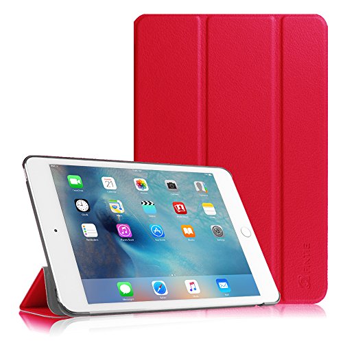 iPad Mini 4 Hülle - Fintie Ultradünn Superleicht Smart Cover Schutzhülle Tasche Case mit Ständer und Auto Sleep / Wake Funktion für Apple iPad mini 4, Rot