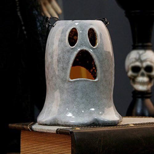 Halloween Candle Holder,Candlestick Holders Portable Candlestick Ceramic Coating Ghost Decoration Hollow