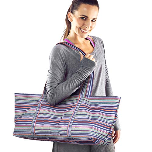 Hivexagon Sac de Tapis de Yoga, Sac de Tapis de Yoga Tout en Un de Style Ethnique Grande capacité, Porte-Tapis de Yoga pour la Gymnastique avec Poche latérale zippée et Poche intérieure