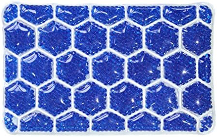 QJIAXING Bathtub Pillow PVC Honeycomb Crystal Mud Waterproof Sponge Bath Cushion Pillow,Blue,26.5*16.5Cm