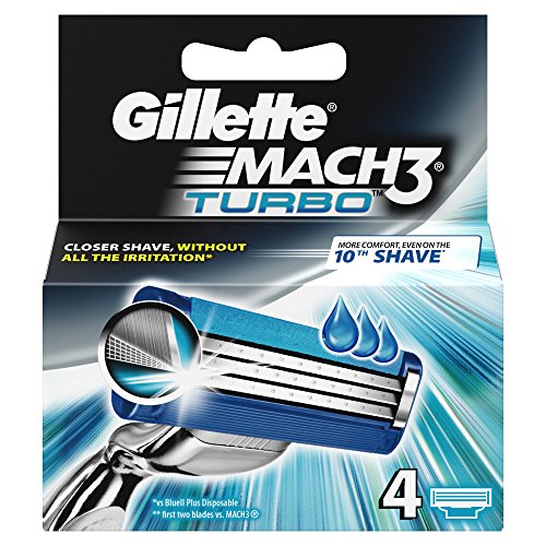 Gillette Mach 3 Turbo Manual Razor Blades Body Hair