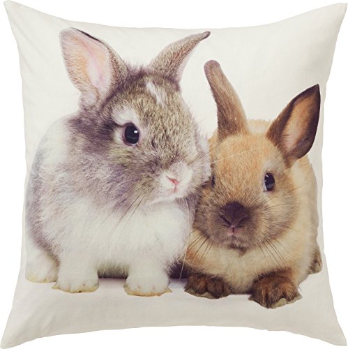 Erwin Müller Kissenhülle Hasen Braun-Beige Größe 50x50 cm