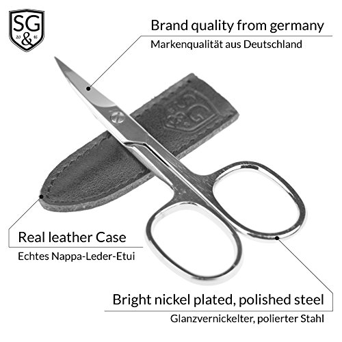 Premium Nagelschere Made in Germany mit echt Leder Etui | super scharf – klassische Form ideal zur Maniküre und Pediküre - 3