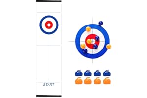 Vmxlso Table Top Curling Game, Tabletop Curling Game, Shuffleboard Table, Portable table curling game for Adults, Travel Home Party Games