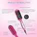 Hair Straightener,Longko 3 In 1 Electronic Hair Straightening Brush With LCD Temperature Control 120? to 200?, Hair Comb with Fast Styling, Detangling Electric Straightener(Rose Red)