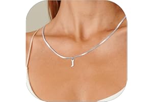 Esmoly Collar de Plata/Oro Mujer con Inicial A-Z Collar Personalizado 14K Dorada Necklace Ajustable Regalos Originales para Mujer Niña 16+2 Inches