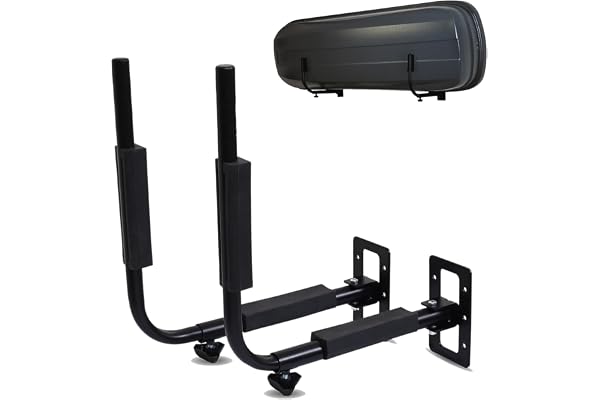 LANCO Automotive Taklåda väggfäste [för takboxar upp till 52 cm höjd, 40 kg kapacitet, oändligt justerbart avstånd, inklusive pluggar/monteringsskruvar]