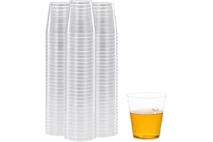 TIJAR® Shot Glasses, Pack of 50 Plastic Shot and Desert Glass, Strong Durable Hard Plastic, Quality Crystal Clear Shot Cups, Sample Tasting Cups (50)