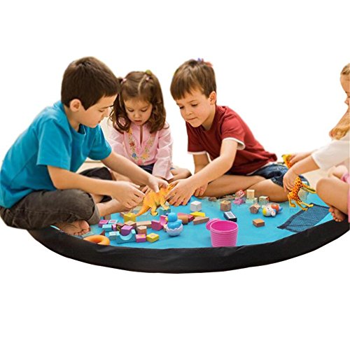 Spielzeug Aufbewahrungstasche, 150 cm tragbar groß, Aufbewahrungstasche, Kinder Puppen Play Mat, Mehrzweck-Kid ’s Aktivität, Reise Picknick Matte Tasche, Organizer Storage Teppich grün - 2