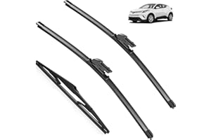 AUTOPIXL Lot de 3 balais d'essuie-glace avant et arrière compatible avec Toyota C-HR CHR 2016-2023 Brosses for vitres de pare-brise 26"+16"+14"