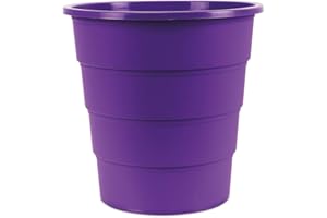 ‎OFFICER PRODUCTS Office Products Model 19054621-04 Abfallkorb Papierkorb 16 Liter Kunststoff Mülleimer Design Abfallbehälter rund Für Büro Küche; 1 Stück Violett Elegant und Praktisch Stabil Maße: 30,8 x 31 x 30,8 cm