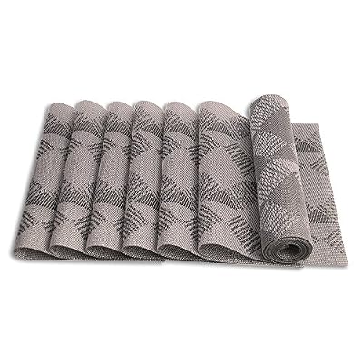 iOCHOW Sets De Table, Tapis De Table En Vinyle Lot De 6, Résistant à La Chaleur, Essuyable Et Lavable, Très Bon Pour La Cuisine, Salle à Manger Et Voyage.