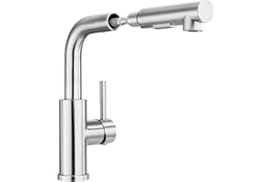 Lonheo Rubinetto Lavello Cucina con Doccetta Estraibile, Miscelatore Cucina con Spruzzatore a 2 Funzioni, Rubinetti Cucina girevole a 360° con Doccetta, Acciaio Inox