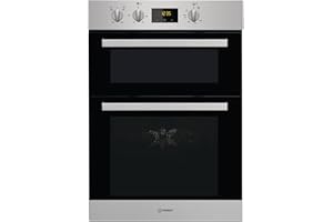 Indesit Electric Double Fan Oven - Stainless Steel - B|A Rated - IDU 6340 IX