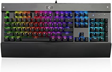 Chroma Clicky Customized RGB Mechanical Keyboard with Mouse Pad,Backlit Mechanical Gaming Keyboard 104 Keys Blue Switch No Conflict