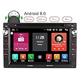  Junhua - Radio de Coche para Volkswagen Passat Golf Polo con navegador (Android 8.0, Compatible con Bluetooth Dab + WiFi, 4 G, USB, CD, DVD, Android, MicroSD, Aux 2 DIN, Pantalla de 7 Pulgadas)