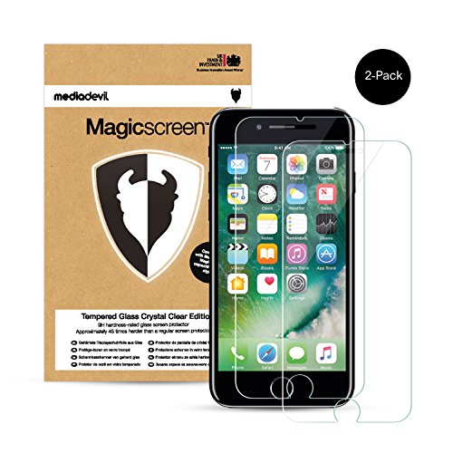 [2-Pack] iPhone 8 / iPhone 7 Tempered Glass Screen Protector, MediaDevil Magicscreen Crystal Clear (Invisible)