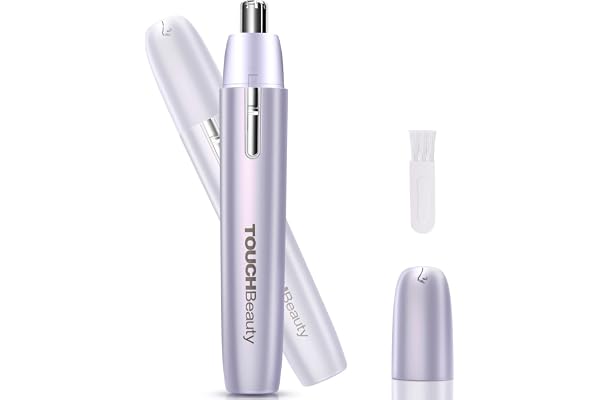 TOUCHBeauty Tondeuse Nez Oreilles Professionnelle, Tondeuse à Poils de Nez et Oreilles Électrique sans Douleur, pour Femme et Homme, Précision, Design Ergonomique, Portable (Violet)