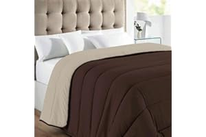 Rufino Díaz Edredón Nórdico Relleno Fibra Bicolor (Marrón/Beige - 135cm) - Otoño/Invierno - Suave y cálido para tu Descanso