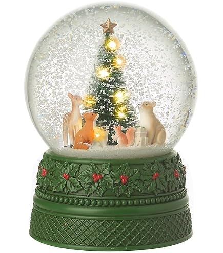 Boule à Neige Musicale Heaven Sends - Amis De La Forêt, Design Champêtre En Résine, 12x12x15,5 Cm, Décoration Rustique - 2