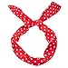 Wire headband Stylish Retro Wire Hair Band Women Head Hair Band (Small Dot-Red)