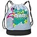 Produktbild ewtretr Turnbeutel Hipster Sporttaschen I Love Miami Drawstring Backpack Compartment Sport Bag Travel Storage Bag